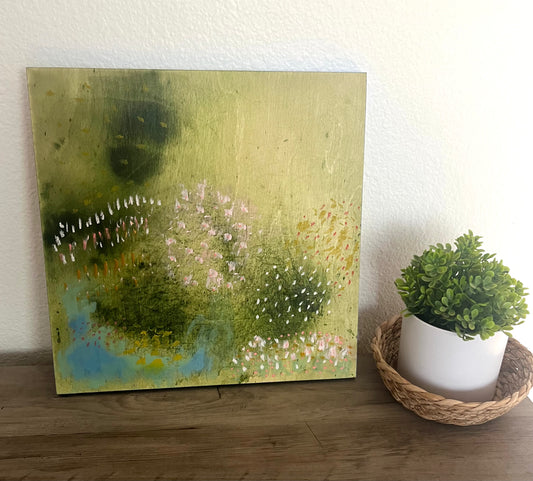 Mornings by the Pond - Original Painting on Wood - 12 x 12 inches