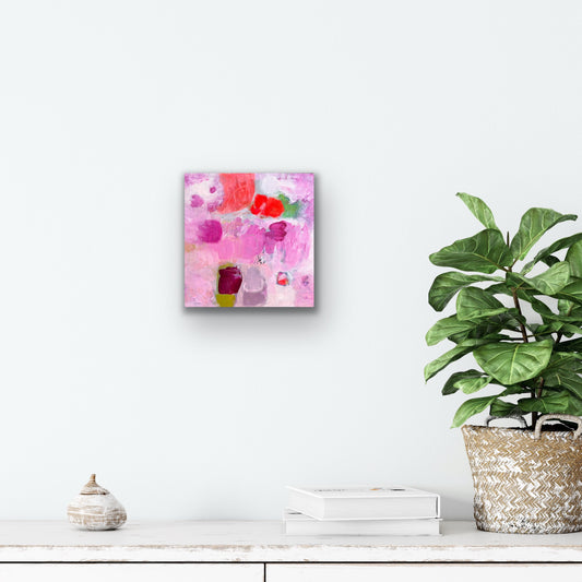 Cherry Blossoms - Original Painting on Wood - 8 x 8 inches