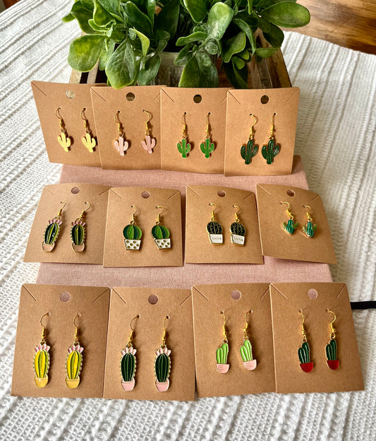 Cactus Charm Earrings - Choose One Style