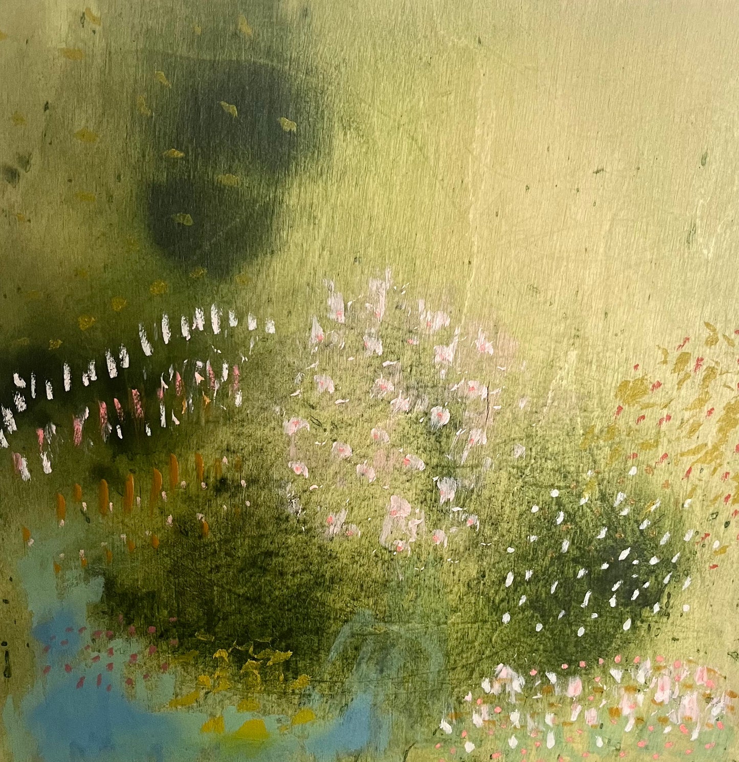 Mornings by the Pond - Original Painting on Wood - 12 x 12 inches