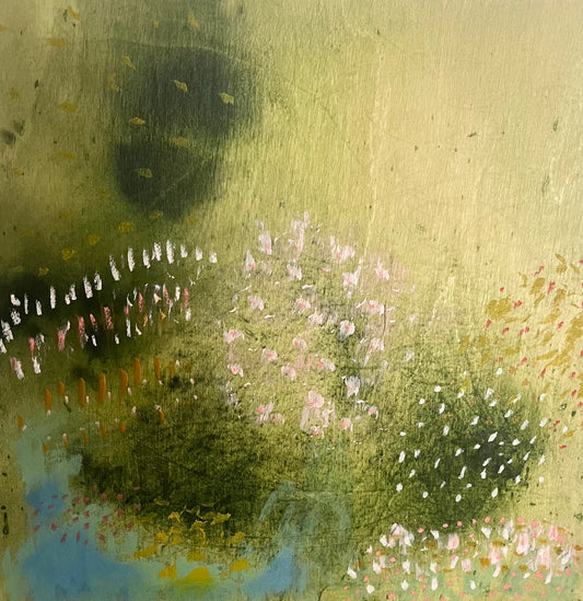 Mornings by the Pond - Original Painting on Wood - 12 x 12 inches