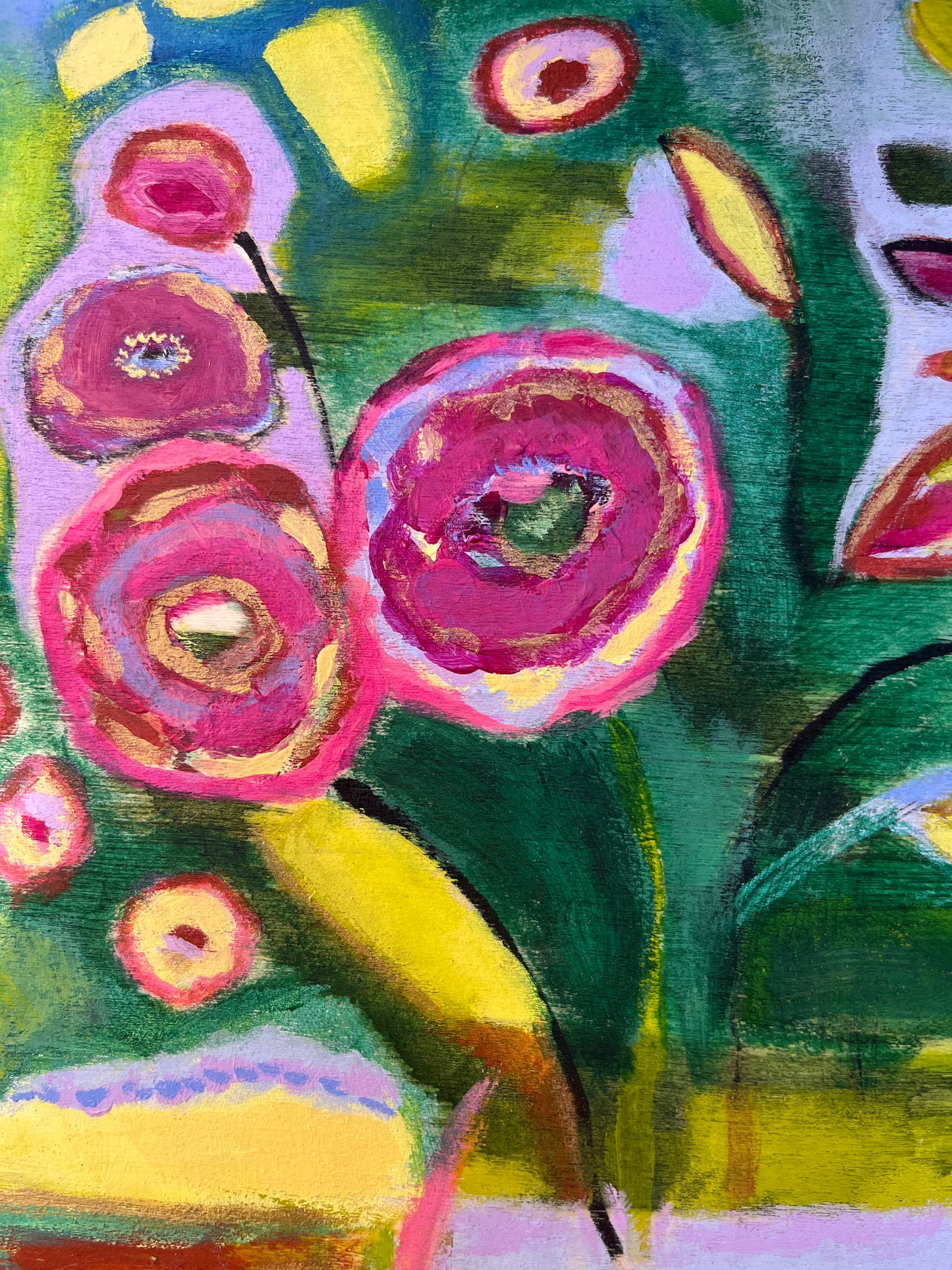 Lavender Breeze - Original Painting on Wood - 8 x 8 inches