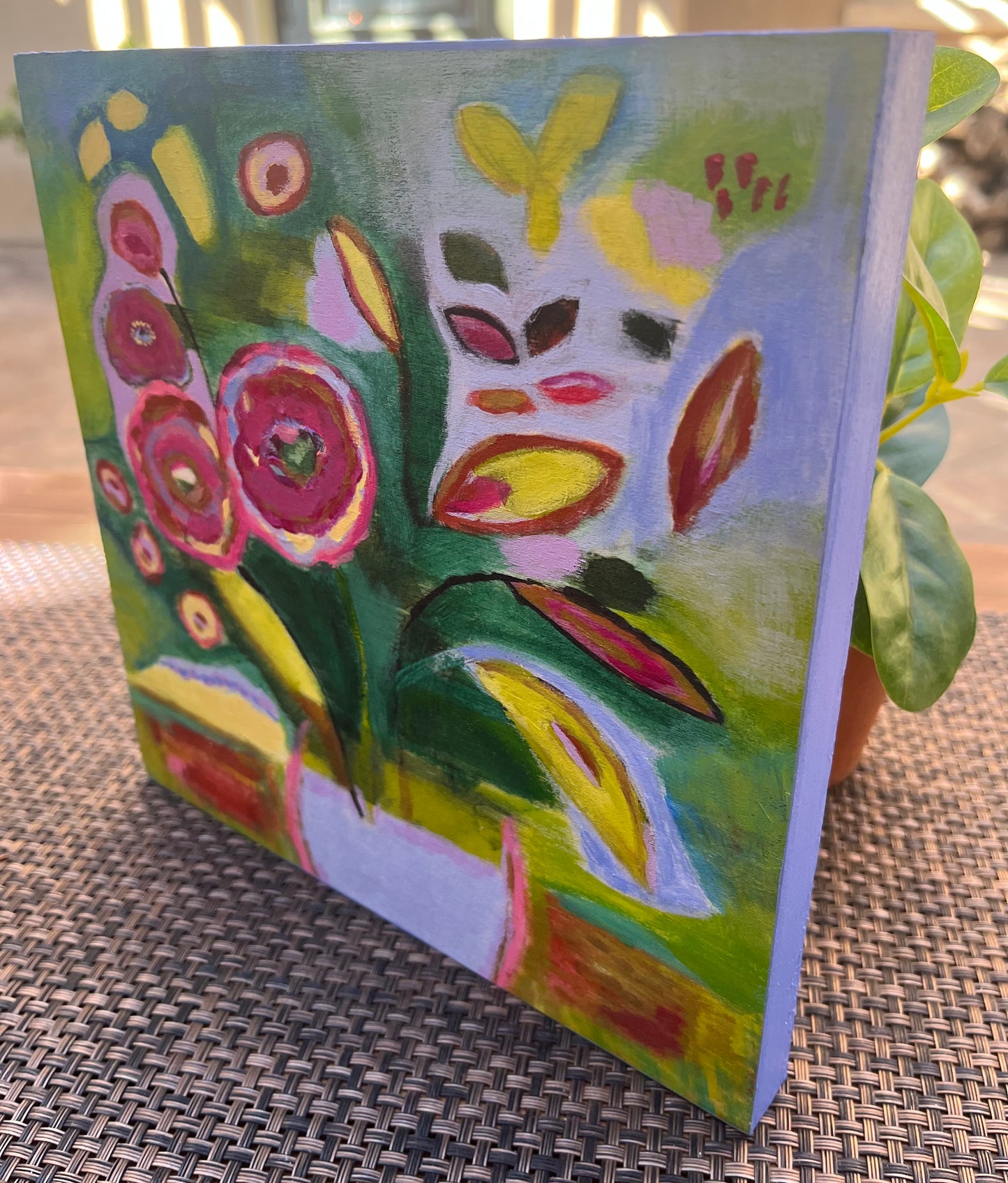 Lavender Breeze - Original Painting on Wood - 8 x 8 inches