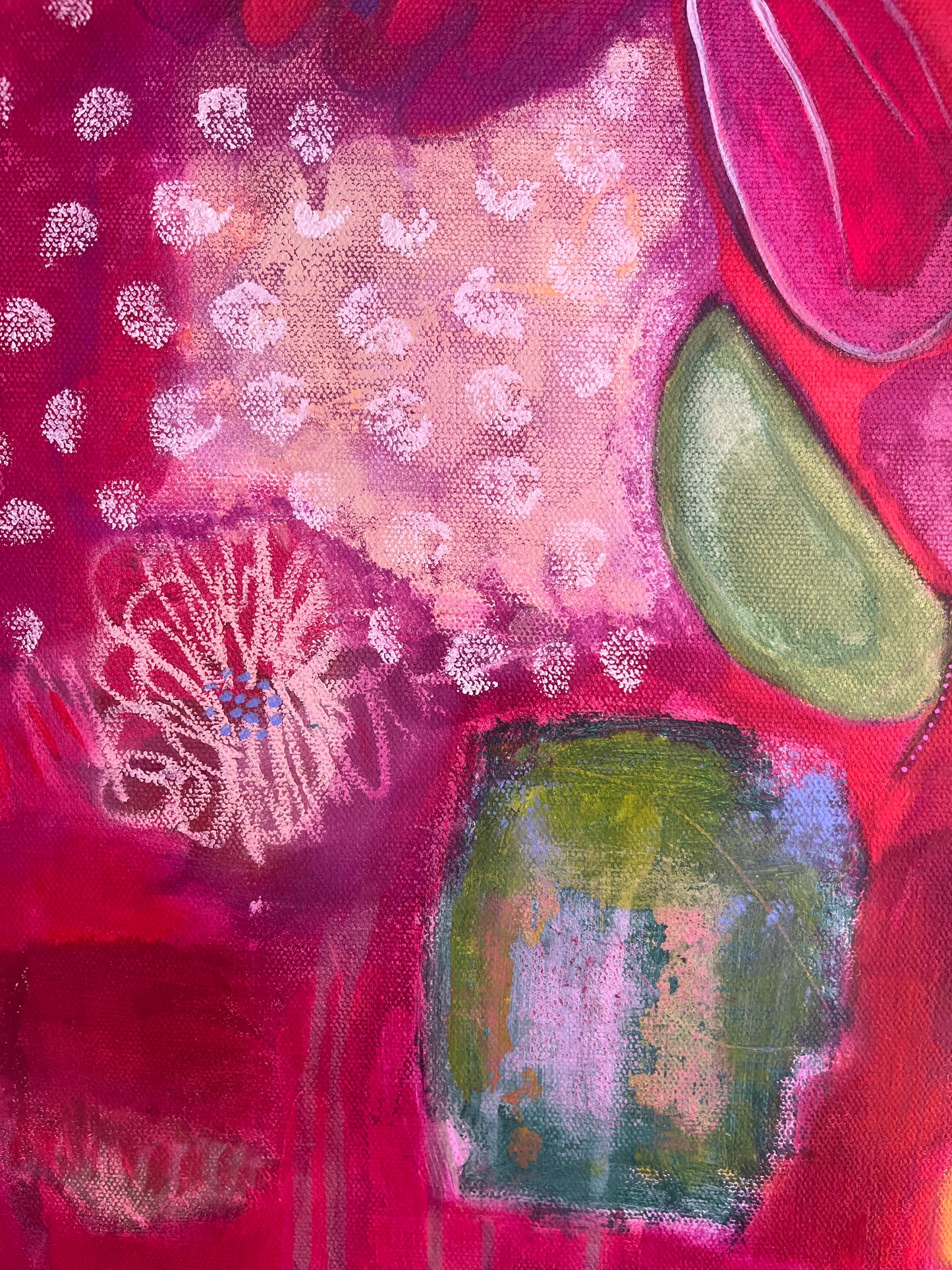 Bushel of Roses - Original Painting on Canvas - 20 x 20 inches